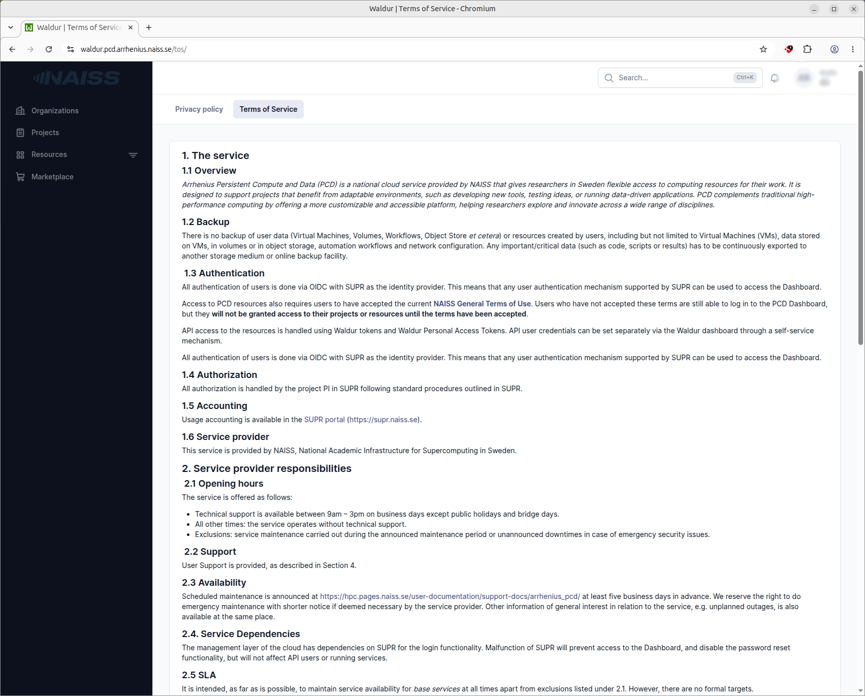 Arrhenius PCD Terms of Service